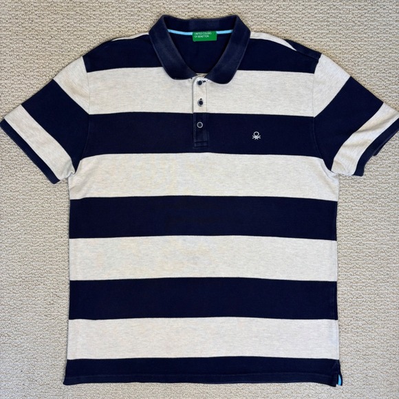 United Colors of Benetton Men's Rugby Stripe‎ Polo Shirt, XL, Navy - Picture 12 of 12
